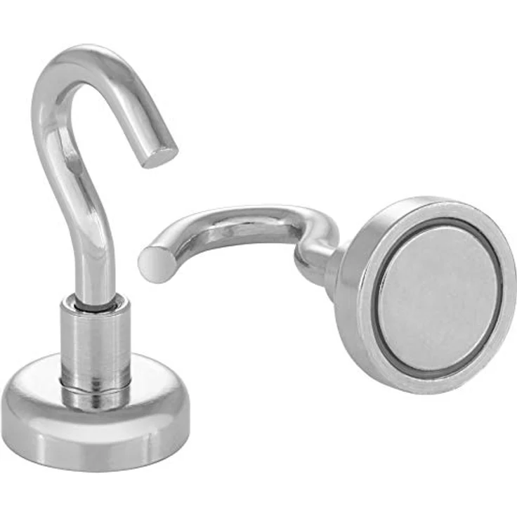 Poppstar 10 Stück Magnethaken Haftkraft 8 kg, Durchmesser 16mm Mini Magnet-Haken – Bild 3