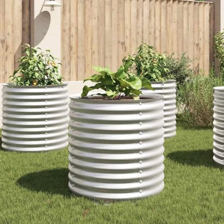 vidaXL Garten-Hochbeet 80x80x81 cm Verzinkter Stahl Silbern – Bild 3