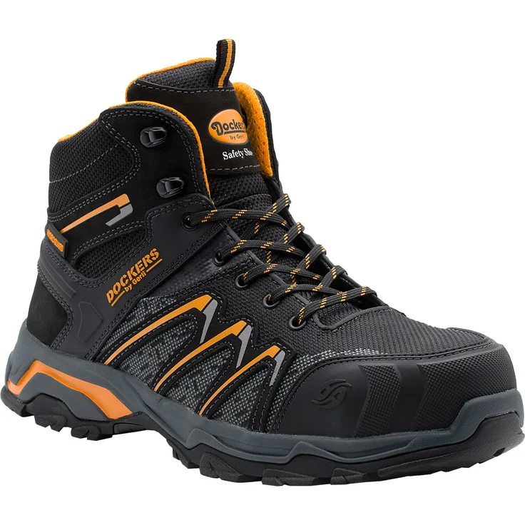 Dockers Sprinter High S3, Sicherheitsschuh mit Kunststoffkappe, schwarz, Größe