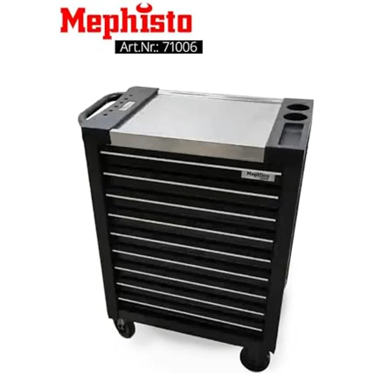Mephisto-Tools Werkzeugwagen ProLine, Full Black Edition, mit Chrome Vanadium Stahlwerkzeugen – Bild 3