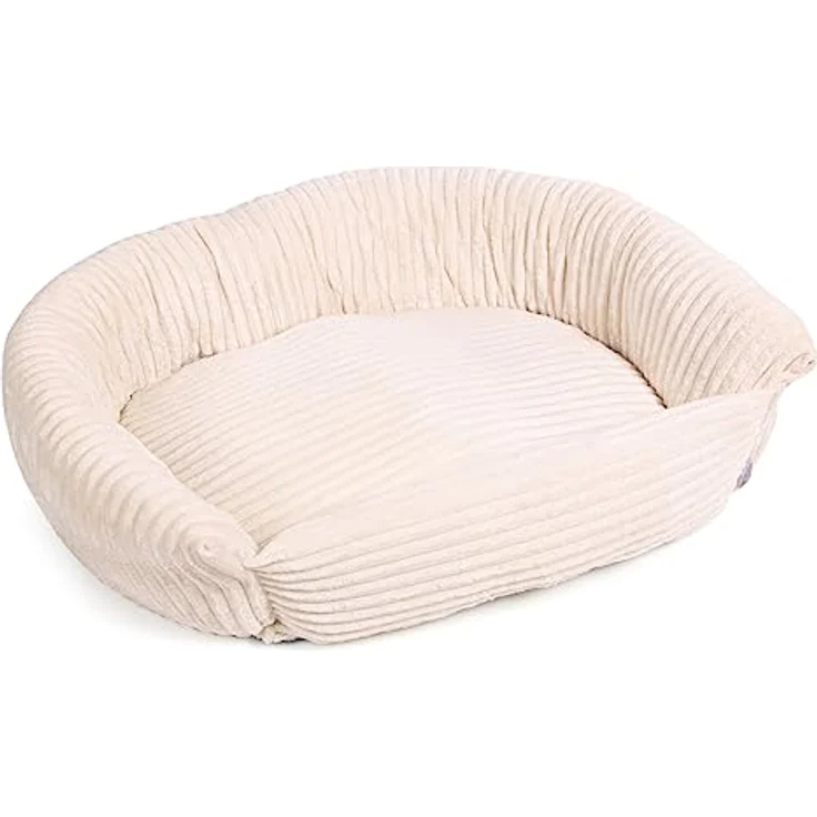 Wallace & Jones | Hundebett Cordo - Breitcord-Obermaterial samtweich - beige | M | ca. 80 x 70 x 27 cm – Bild 3