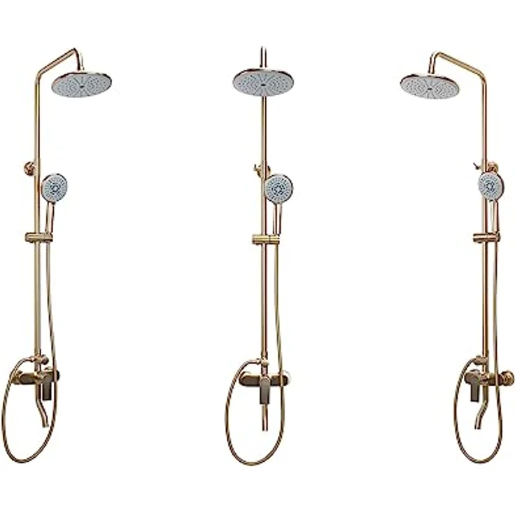 wohnwerk.idee VERSO Duscharmatur Duschsystem Regendusche in Gold Matt Schwarz, hochwertig und korrosionsbeständig – Bild 2