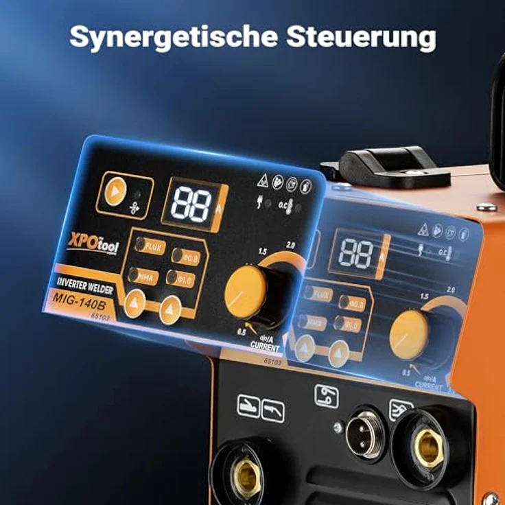 XPOtool Schweißgerät Digital IGBT 30-120 A, Inverter Schweißgerät MMA 220 V mit LED-Anzeige und umfangreichem Zubehör – Bild 5