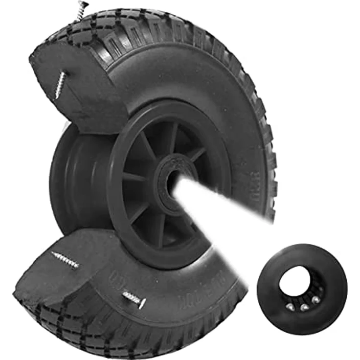 TRUTZHOLM Sackkarrenrad Vollgummi 260x85mm 3.00-4 PU Sackkarre Ersatzrad Rad Reifen schwarz - Preisvergleich – Bild 1