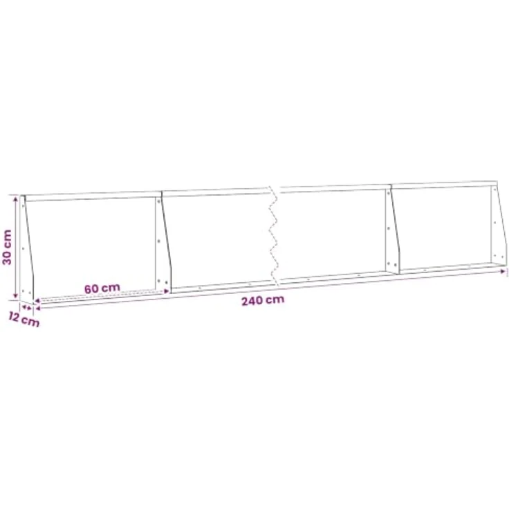 vidaXL Beetumrandung Stützmauer, 4er Set, modulare Stützmauer aus verzinktem Stahl, wetterfest, Silber, 60 x 12 x 30 cm – Bild 2