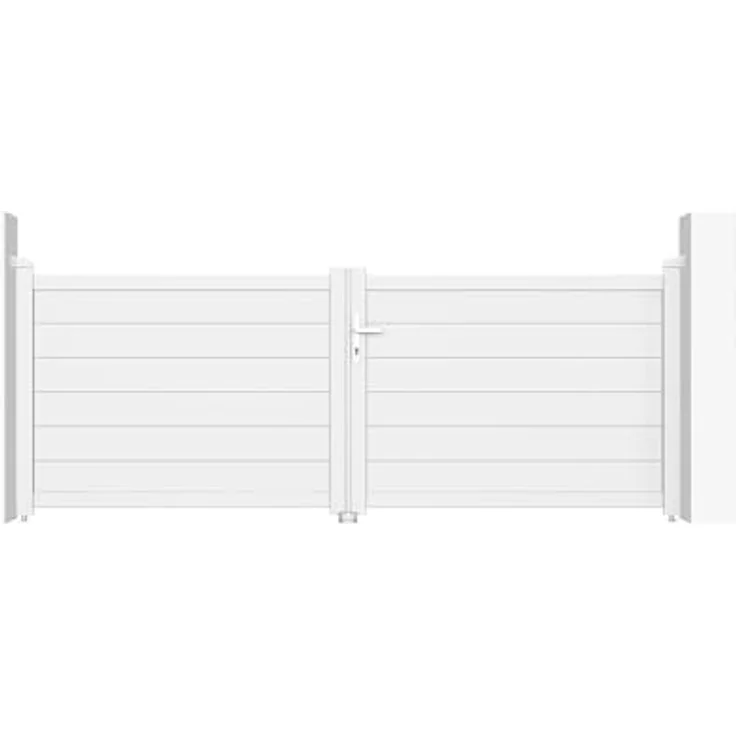 Casanoov Doppelflügeltor EIGER, Aluminium 3m, H.115cm, weiß, korrosionsbeständig, Zubehör inklusive – Bild 3