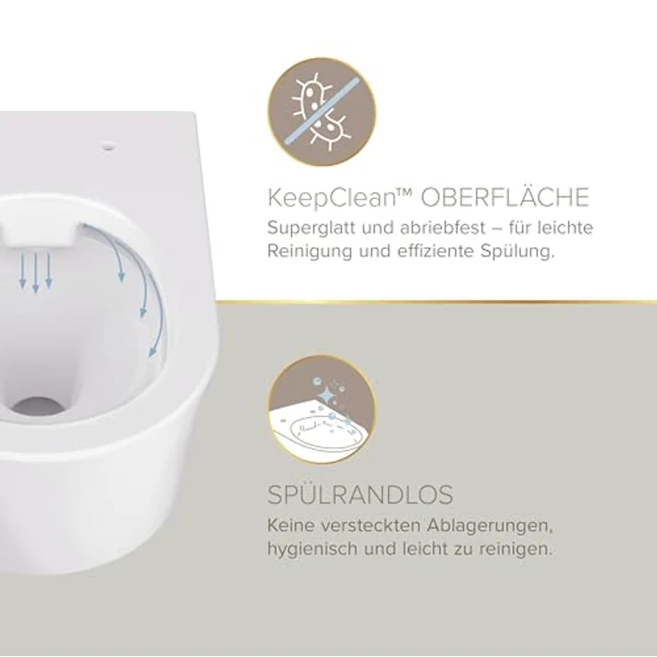 Lenz Tiefspül-WC MELVA, wandhängend, waagerechter Abgang, innovative HelpFix Montagehilfe, weiß – Bild 5