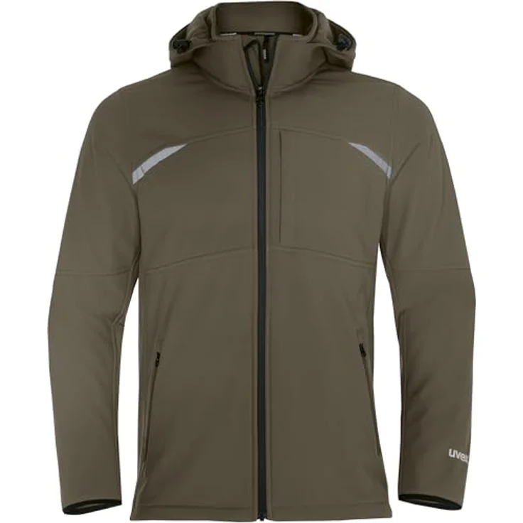 Uvex Safety uvex suXXeed craft, Softshelljacke in grün khaki, XXL mit weitenverstellbarer Kapuze und Reflexdetails – Bild 2