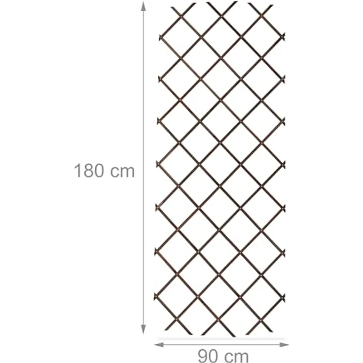 Relaxdays Rankgitter ausziehbar, 3er Set 180x90 cm, Rankhilfe aus Holz für Kletterpflanzen, braun – Bild 4