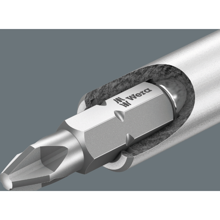 Wera Kraftform Kompakt 27 RA 1 SB Bithalter mit Ratschenfunktion 6-teilig Sechskant-Klinge mit 1/4" Innensechskantaufnahme Dauermagnet – Bild 5