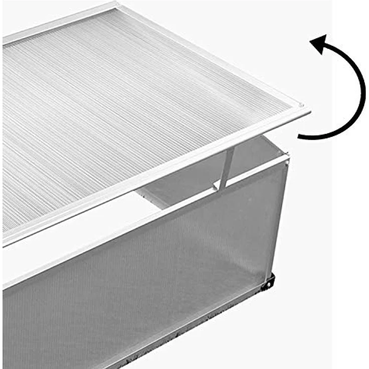 LEX Frühbeet, Aluminium-Rahmen, PC-Scheiben, 120 x 80 x 30/40cm – Bild 2