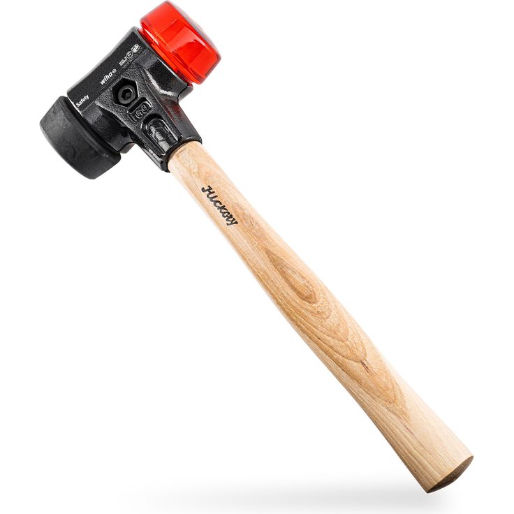 Wiha Schonhammer Safety mittelweich und hart (26613) I Gummihammer mit hochwertigem Hickory Holzstiel I Rund-Schlagkopf 50mm – Bild 4