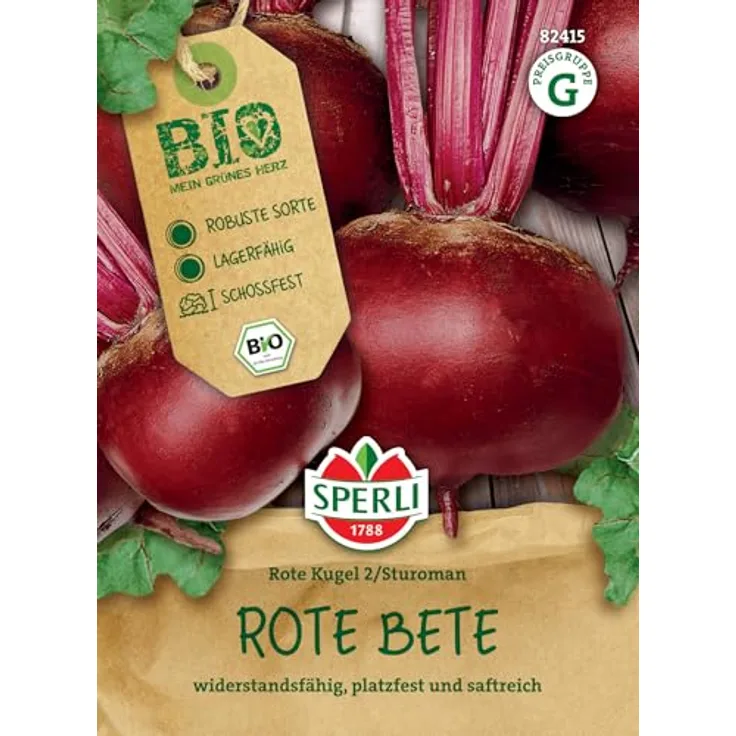 Sperli BIO Rote Bete, leicht zu kultivieren gut lagerbar und reich an Vitaminen und Mineralstoffen, guter Mischkulturpartner