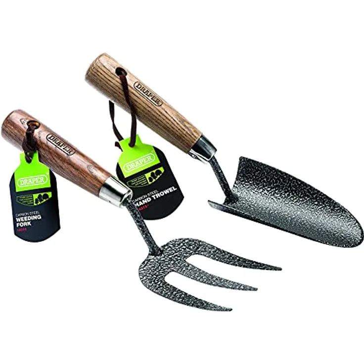DRAPER Tools gcaft2/I Carbon Stahl, robuste Hand Gabel und Kelle SET MIT GRIFFE Esche, blau, Set von 2 Stück