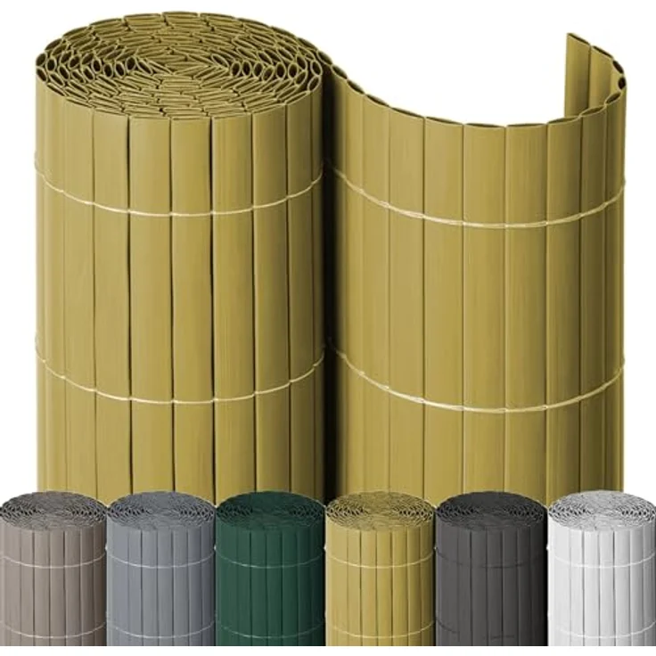 Noor Sichtschutzmatte PVC 120 cm x 300 cm Bambus – Bild 1
