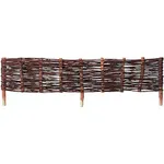 T & J Steckzaun Sara, Sichtschutzzaun aus Weidengeflecht, 120 x 20 cm, Braun