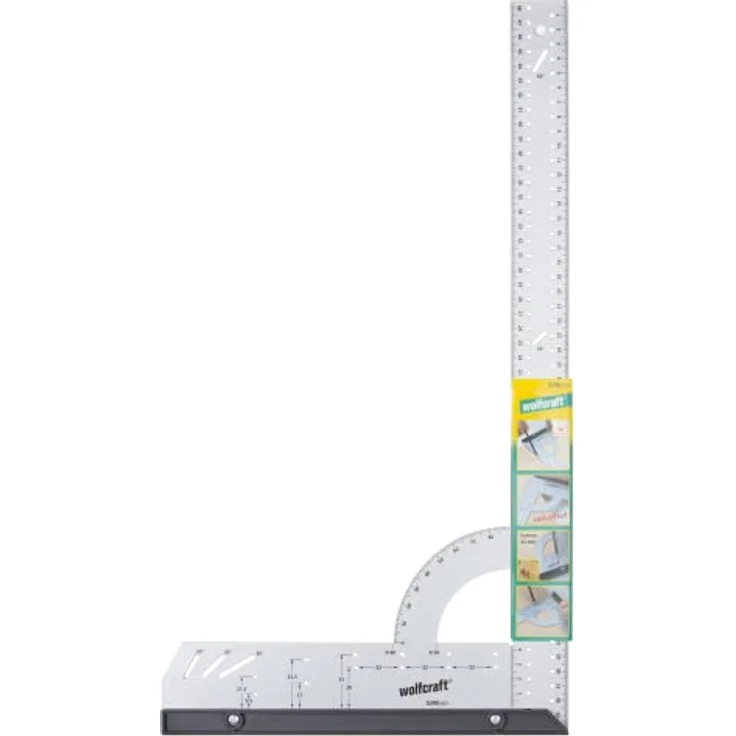 wolfcraft Universalwinkel 5206000 Winkelmesser mit 500 mm Schenkellänge zum präzisen Anreißen & Zeichnen mit 90° Anschlagwinkel & abnehmbarer Winkelschiene – Bild 2