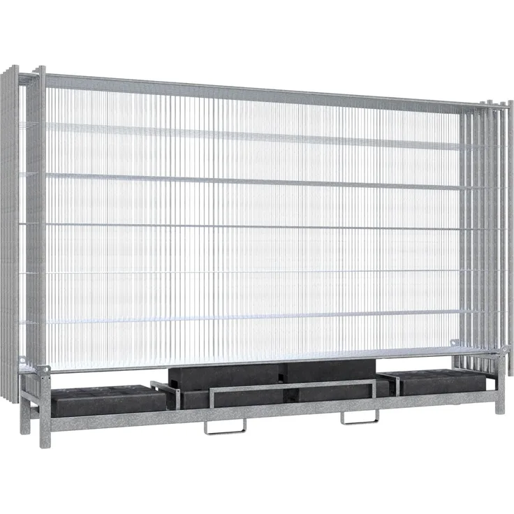 Schake GmbH Bauzaunset Light, 10 Bauzäune und Zubehör auf Twinpalette, sendzimirverzinkt, mobil, kompakt