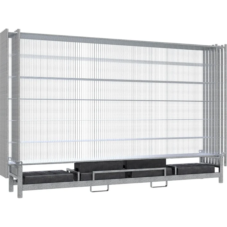 Schake GmbH Bauzaunset Light, 10 Bauzäune und Zubehör auf Twinpalette, sendzimirverzinkt, mobil, kompakt