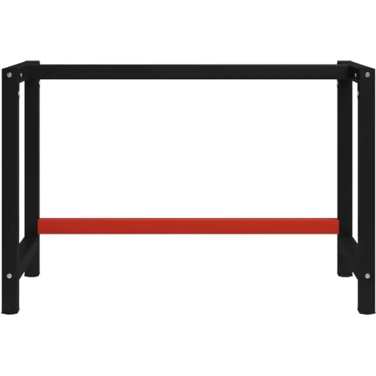 vidaXL Werkbankgestell Metall 120x57x79 cm Schwarz und Rot – Bild 6