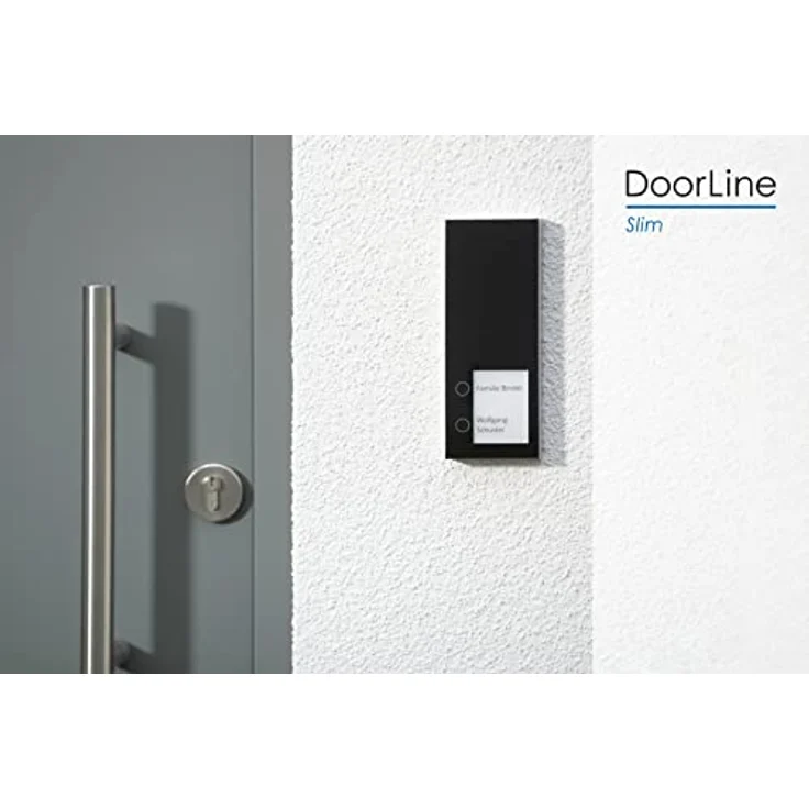 DoorLine Slim Schwarz Türsprechanlage, Klingel, Türöffner anschließbar, Haustelefon und Handy als Gegensprechanlage, Anschluss a-b 2-Draht, Aufputz auf Standard Unterputzdose – Bild 4