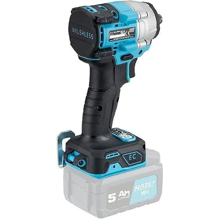 Hazet Akku-Schlagschrauber 9512-600/4, 18V 5Ah, 12,5mm (1/2 Zoll), 406 Nm, kompaktes Design mit Auto Stopp Funktion und LED-Akku Kapazitätsanzeige – Bild 5