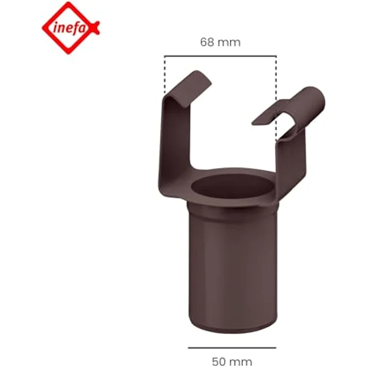 INEFA Einhangstutzen PVC DN 50/NW 68 für Kastenrinne, dunkelbraun, witterungsbeständig und einfach zu montieren – Bild 2