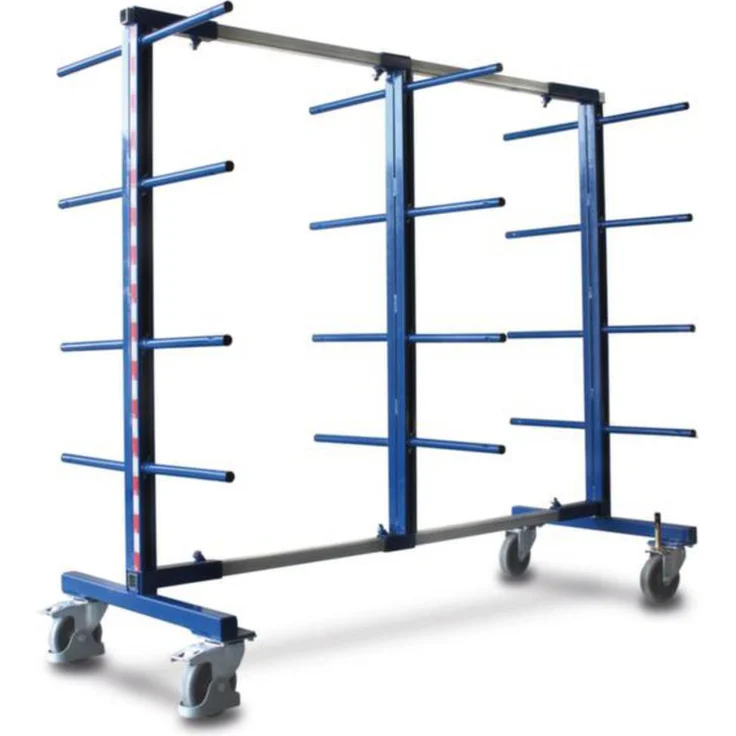 VARIOfit SW-310.007 Tragarmwagen, pulverbeschichtet, max. Traglast 400kg, 24 Arme, zweiseitige Nutzung, Vollgummibereifung