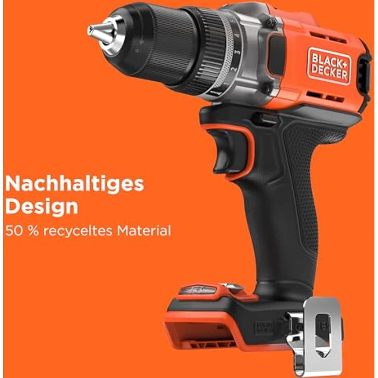 Black & Decker Akku-Bohrschrauber 18V ohne Akku BCD382XN-XJ, Akkubetrieb – Bild 9