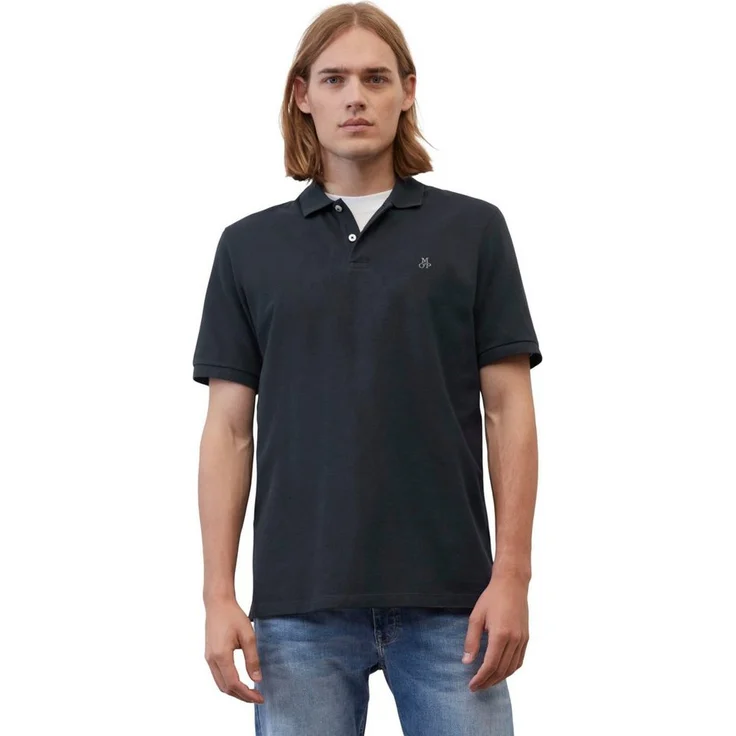 Marc O'Polo Poloshirt, Logodruck, Piqué-Stoff aus Baumwolle, robust, atmungsaktiv, pflegeleicht – Bild 1
