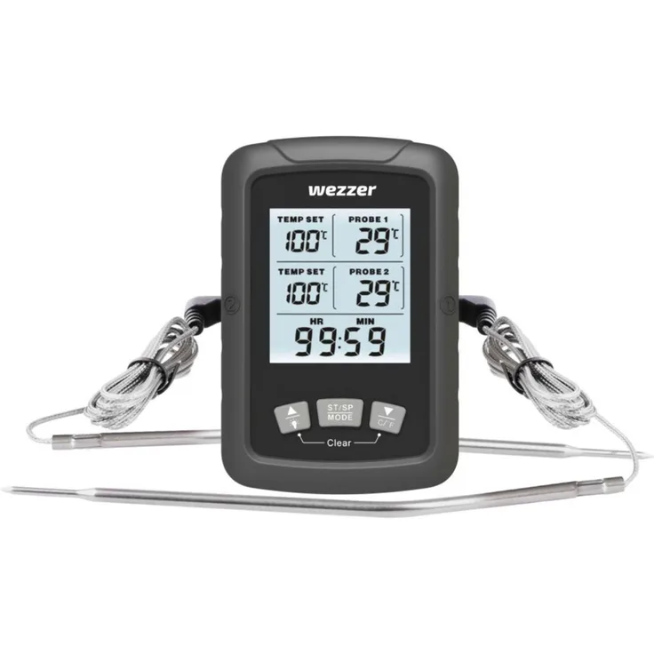 Levenhuk Grillthermometer Wezzer Cook MT60 Küchenthermometer mit Überhitzungsalarm