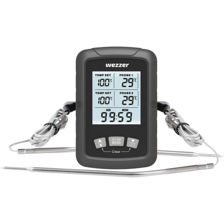 Levenhuk Grillthermometer Wezzer Cook MT60 Küchenthermometer mit Überhitzungsalarm