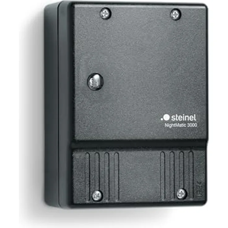 Steinel Night-Matic 3000 Vario, Zeitschaltuhr mit Dämmerungssensor und Energiesparmodus, schwarz