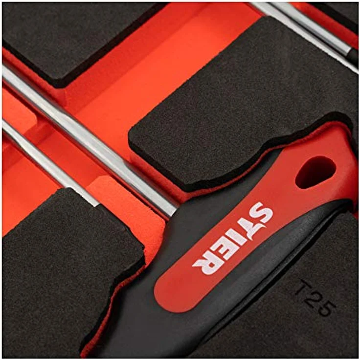 Stier T-Griff-Schraubendreher-Satz Torx 9-teilig, TX6 - TX30 mm mit Weichschaumeinlage (EVA) – Bild 4