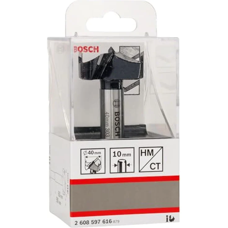 Bosch Kunstbohrer HM 40 x 90 mm, d 10 mm, Carbide Scharnierlochbohrer für präzise Bohrungen in abrasiven Materialien – Bild 2
