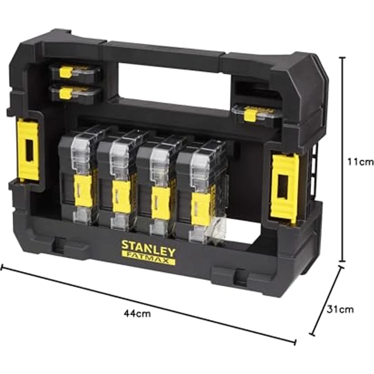Stanley STA88580-XJ FatMax Caddy STA88580 für bis zu 4 Schüttelboxen und 5 kleine ToughCases, kompatibel mit den Aufbewahrungssystemen Pro-Stack und T-Stak, eingebauter Tragegriff – Bild 10