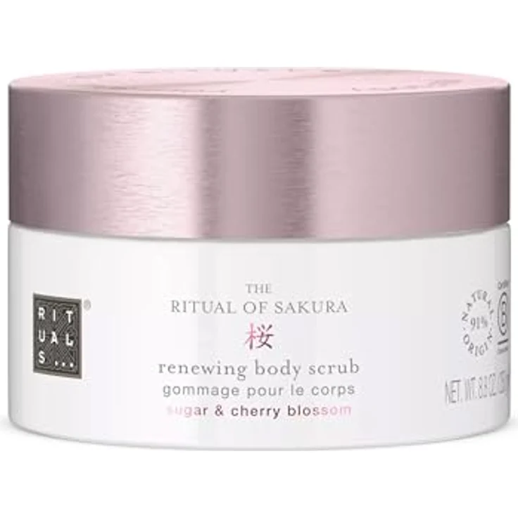 RITUALS Body Scrub The Ritual of Sakura, Körperpeeling mit Zucker, Kirschblüten und Jojobaöl, 250 g – 91% natürliche Inhaltsstoffe – Bild 1