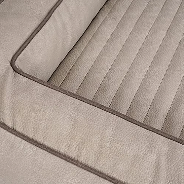 Knuffelwuff Orthopädisches Hundebett aus Laser gestepptem Kunstleder Montego XXL 120 x 100cm Grau - Formstabil, gelenkschonend, einfach zu reinigen – Bild 3