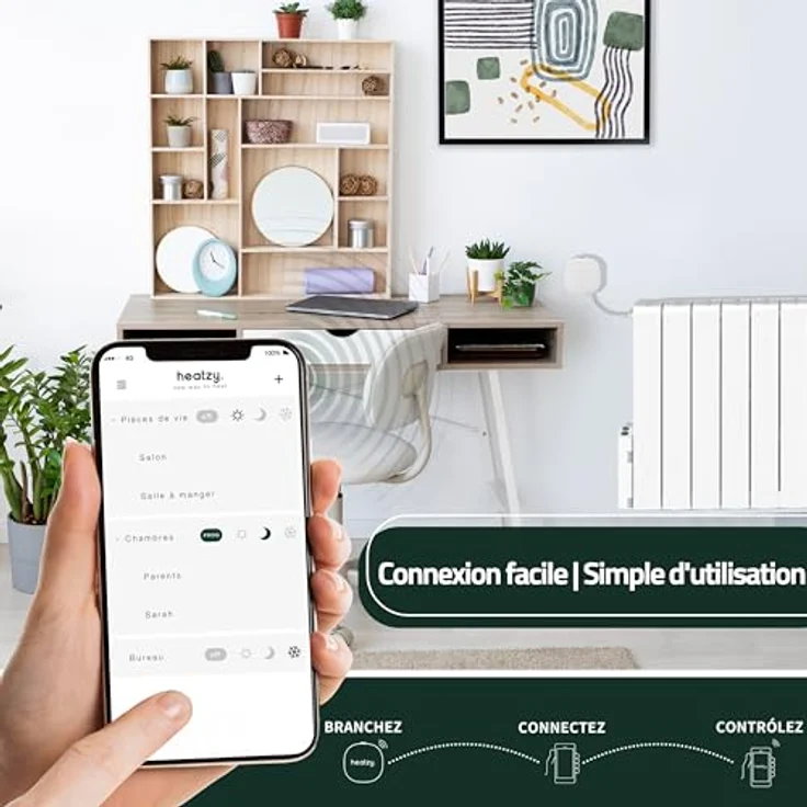 Heatzy HEATZY WiFi-Heizkörpersteuermodul, programmierbar zur Raumsteuerung mit Smartphone, Weiß – Bild 3