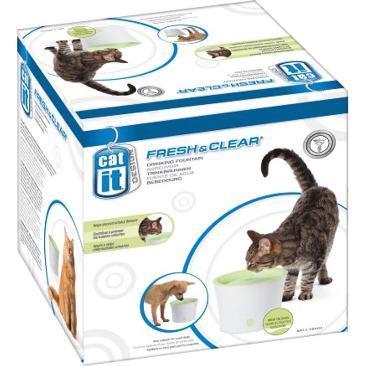 Catit Design Fresh & Clear TrinkbrunnenLiter Komplettset: USB-Brunnen Filter Ersatzpumpe (3 l), Futternapf – Bild 4