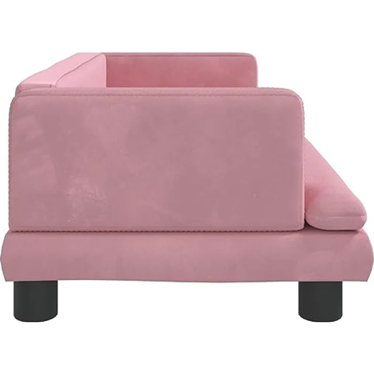 vidaXL Hundebett, Hundekissen mit weicher Polsterung, Rosa Samt, für kleine Hunde Haustiere, Haustierbett Katzenbett – Bild 4