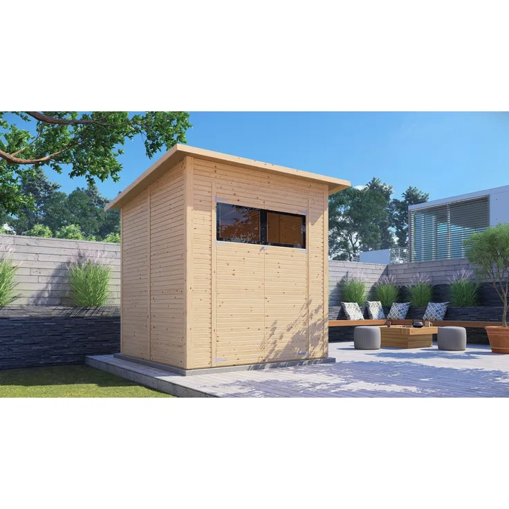 BERTILO Gartenhaus Pent Modern 3, mit hohen Seitenwänden und 1,88 m hohen Doppeltüren, BxT: 252x232 cm, verschiedene Farben verfügbar
