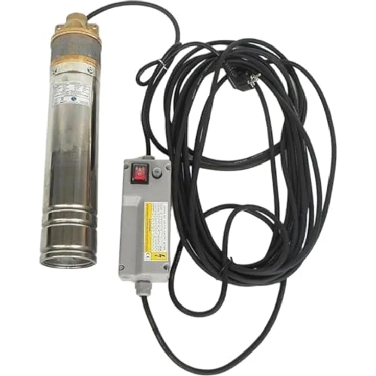 CHM GmbH® Brunnenpumpe 4 Zoll, 0,75 kW, 2800 L/h, 6,1 Bar, Edelstahlgehäuse, inkl. Motorschutz, für Zisterne – Bild 2