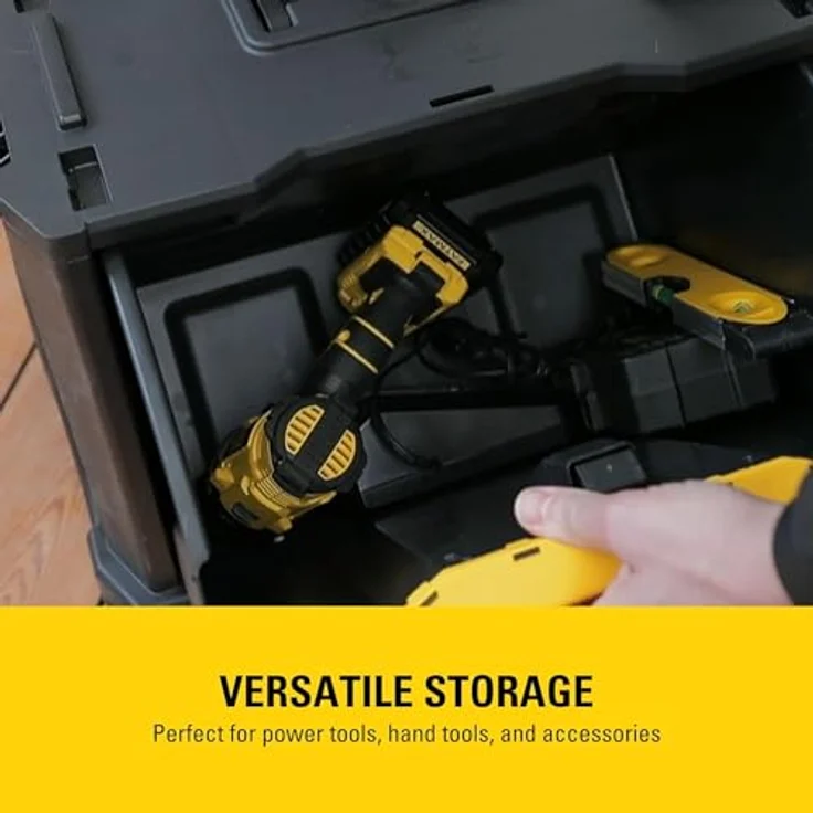 Stanley Rollende Werkstatt aus Metall-Kunststoff 1-79-206 ? Werkzeugwagen leer mit 3 modularen Einheiten ? Vielseitige Werkzeugbox für Kleinteile und große Werkzeuge – Bild 5