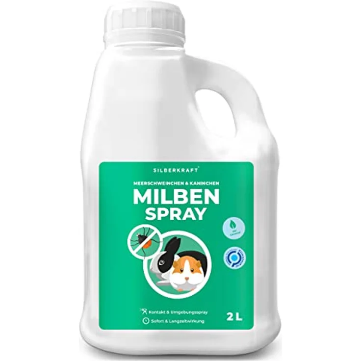 Silberkraft Milbenspray, hochwirksames Milbenmittel für Meerschweinchen, Hamster & Nager, 2000 ml, Sofort- & Langzeitschutz, made in Germany – Bild 1