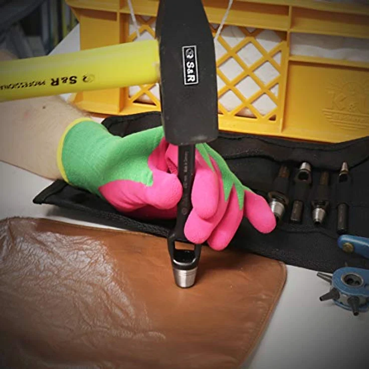 S&R Locheisen-Satz aus CrV-Stahl: Präzisions-Henkellocheisen für Leder, Gummi, Textilien – 2-12 mm Stanzdurchmesser, inkl. sicherer Kunststoffrolltasche – Bild 4