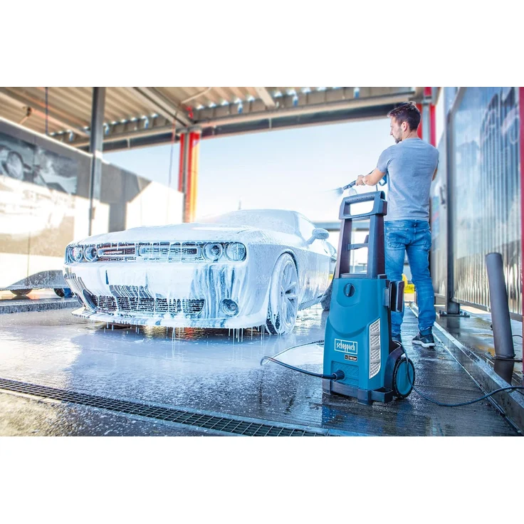 Scheppach Hochdruckreiniger HCE2600 inkl. 8-TLG. Zubehör | 180bar Arbeitsdruck | 2400W Leistung | 5m Hochdruckschlauch | Fördermenge 480 l/h | mobiler Flächenreiniger mit Bürsten – Bild 7