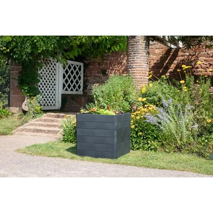 Garantia Ergo Quadro L75 Hochbeet Farbe stone, Größe 80x80 cm, Höhe 75 cm – Bild 5