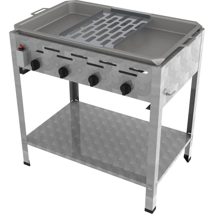 ChattenGlut Gasgrill ChattenGlut Gastrobräter 18kW mit Reibekuchen Auflage, 810x530x800 cm, Edelstahl, Made in Hessen Germany