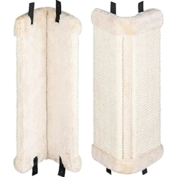 Navaris Wand Kratzbrett für Katzen - 2X Kratzmatte Kratzwand für Ecke - 43x22x2cm Kratzecke Kratzbaum - Eckenschutz Kratzschutz aus Sisal